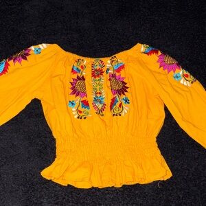 Embroidered Yellow Top